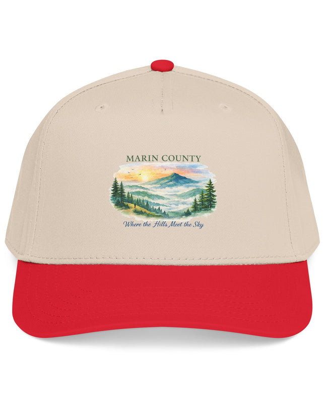 "Marin County, Where the Hills Meet the Sky" Mid Profile Baseball Cap