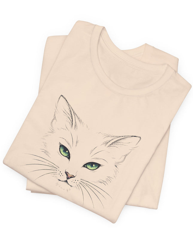 "Cat Face Sketch" Unisex Jersey Short Sleeve Tee