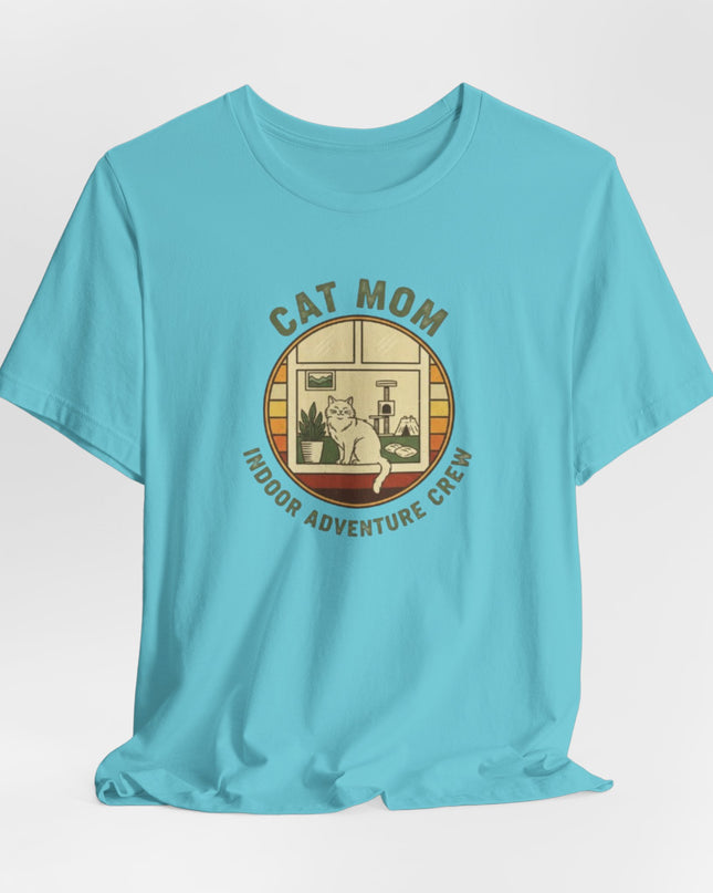 "Cat Mom Indoor Adventure Crew" Unisex Jersey Short Sleeve Tee