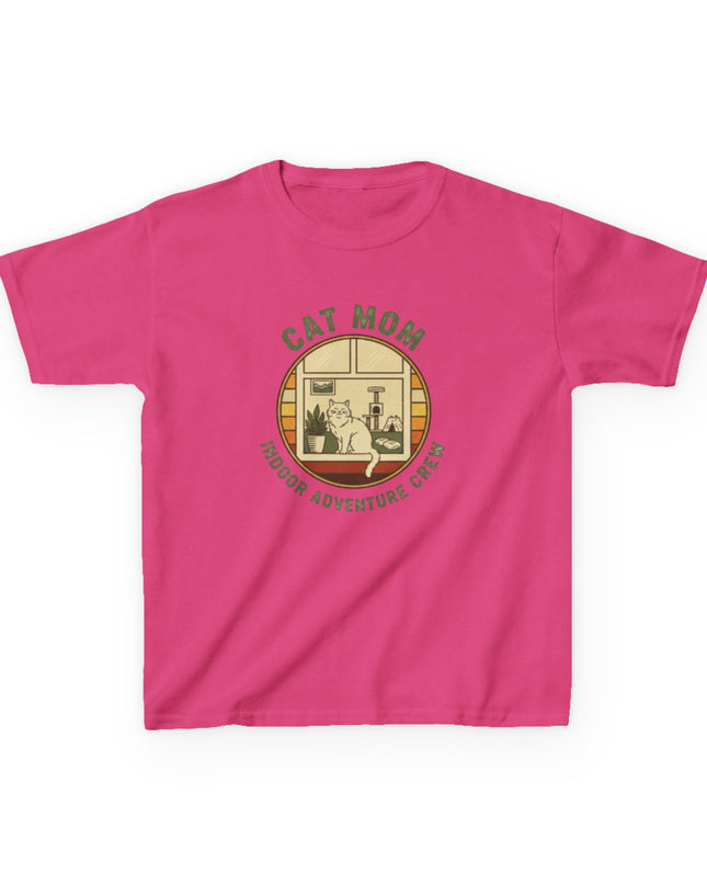 "Cat Mom Indoor Adventure Crew" Kids Heavy Cotton Tee