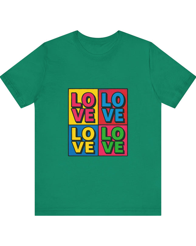 "Love, (Andy Warhol style)" Unisex Jersey Short Sleeve Tee