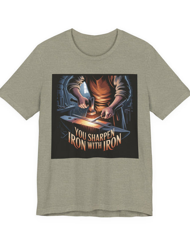 "You sharpen iron with iron" Unisex Jersey Short Sleeve Tee