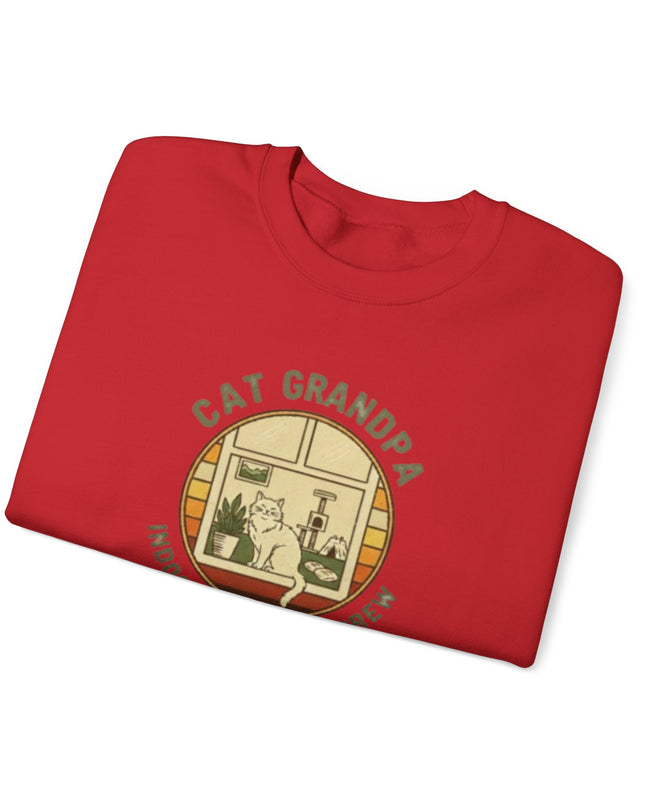 "Cat Grandpa Indoor Adventure Crew" Unisex Adult Sweatshirt
