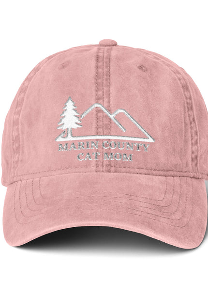 "Marin County Cat Mom" Women's Pigment-Dyed Cap with Fashion Undervisor (Embroidery)