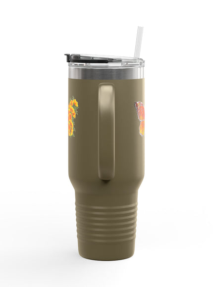 "Butterfly Poppies" Insulated Travel Mug, 40oz