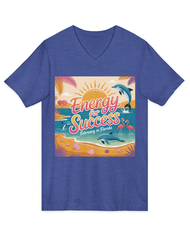 "February in Florida, Energy for Success" Ladies' V-Neck T-Shirt