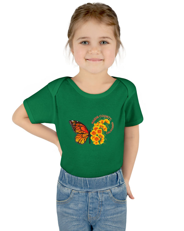 "Butterflies and Poppies Marin County, California" Infant Baby Rib Bodysuit
