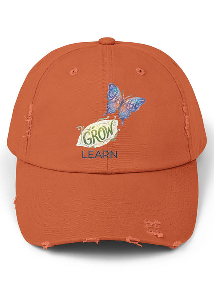 "Learn, Grow, Change" Unisex Distressed Cap