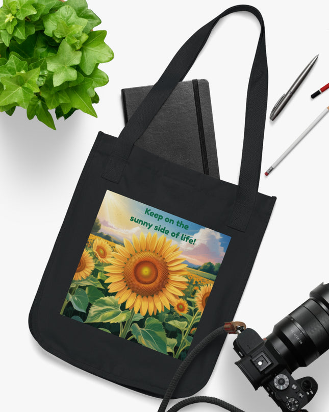 "Keep on the Sunny Side of Life" Organic Canvas Tote Bag
