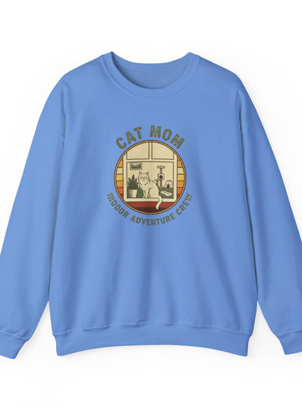 "Cat Mom Indoor Adventure Crew" Unisex Adult Sweatshirt
