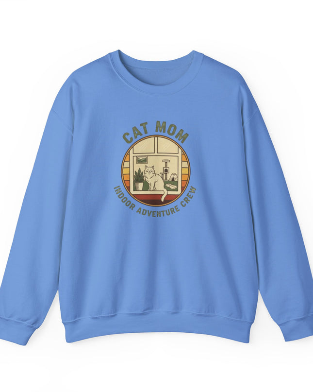 "Cat Mom Indoor Adventure Crew" Unisex Adult Sweatshirt