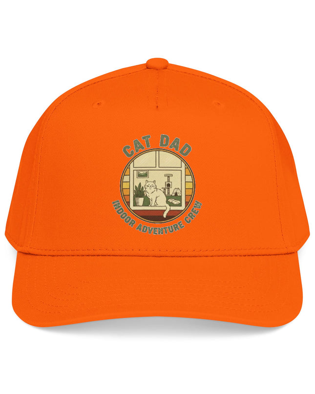 "Cat Dad Indoor Adventure Crew" Mid Profile Baseball Cap