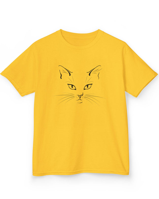 "Cat Face Sketch" Kids Heavy Cotton Tee