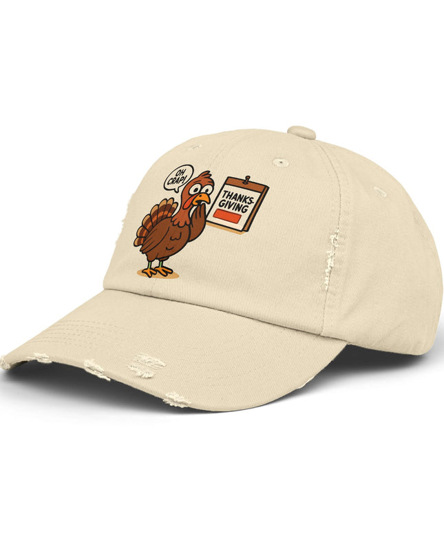 "Oh crap, Thanksgiving" Unisex Distressed Cap