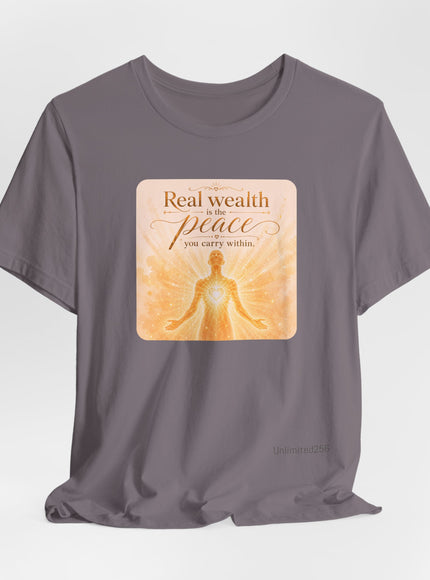 "Real Wealth" Unisex Jersey Short Sleeve Tee