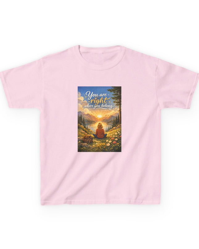 "You Are Right Where You Belong" Kids Heavy Cotton Tee