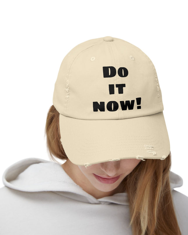 "Do it now!" Unisex Distressed Cap