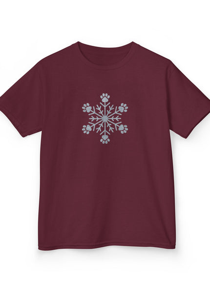 "Snowflake with Paws" Kids Heavy Cotton Tee