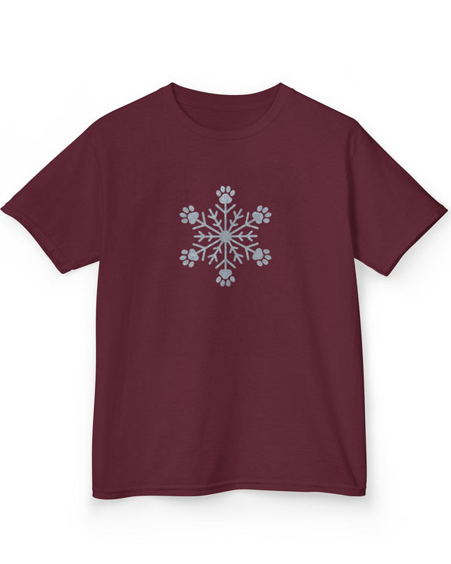 "Snowflake with Paws" Kids Heavy Cotton Tee