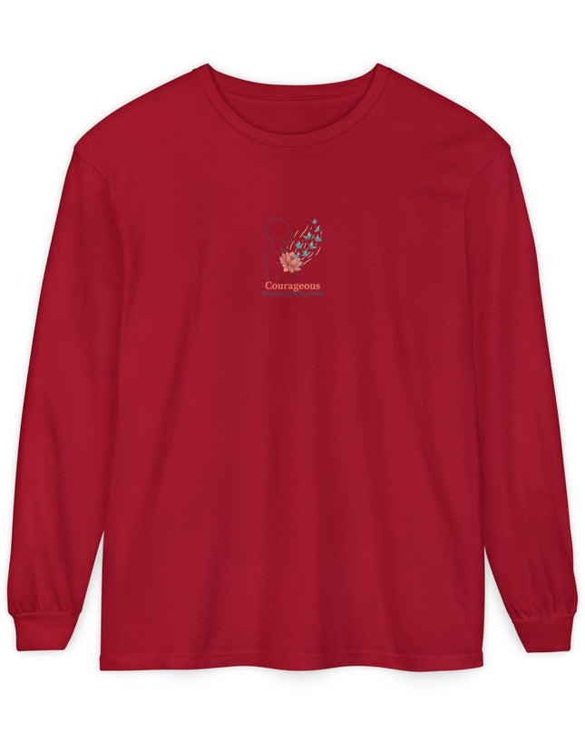 "Courageous Change Happening Within" Unisex Garment-dyed Long Sleeve T-Shirt