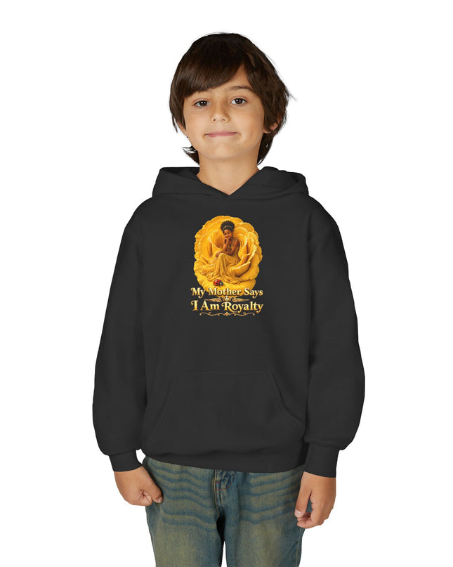 "My Mother Says I am Royalty" Youth Heavy Blend Hooded Sweatshirt