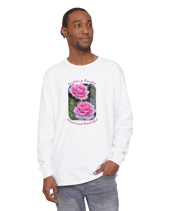 "Blessed and Beautiful" Unisex Garment-dyed Long Sleeve T-Shirt