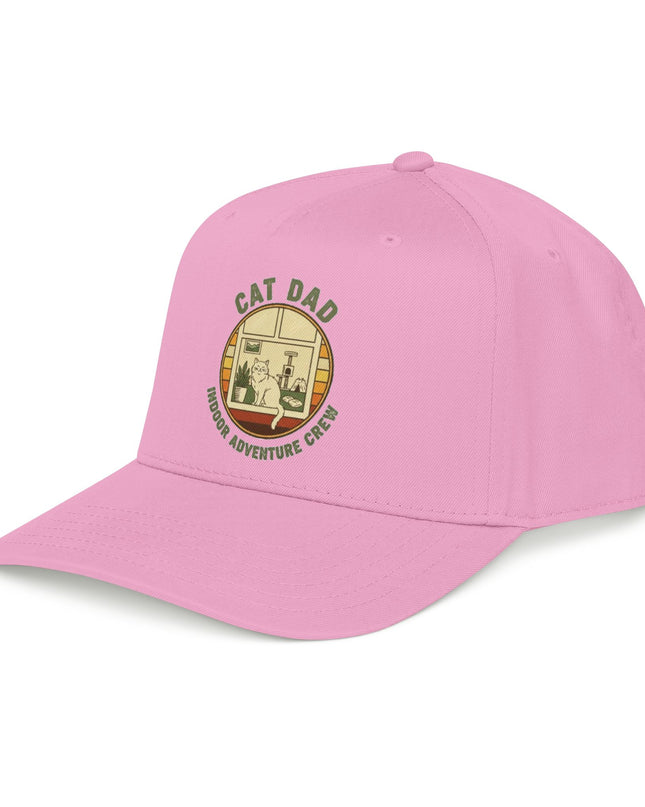 "Cat Dad Indoor Adventure Crew" Mid Profile Baseball Cap