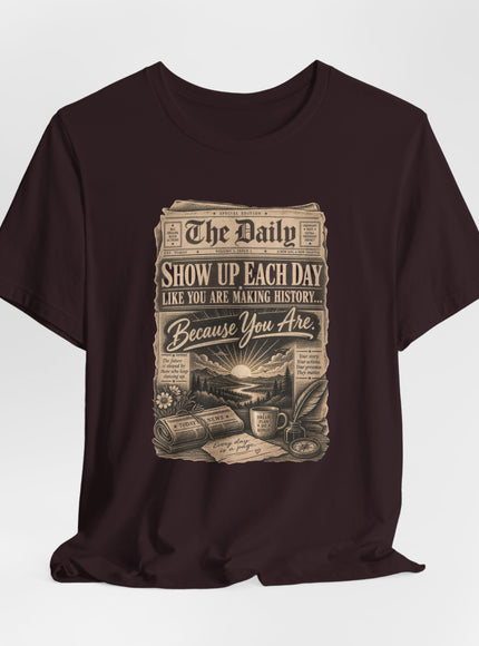 "Show Up Each Day" Unisex Jersey Short Sleeve Tee