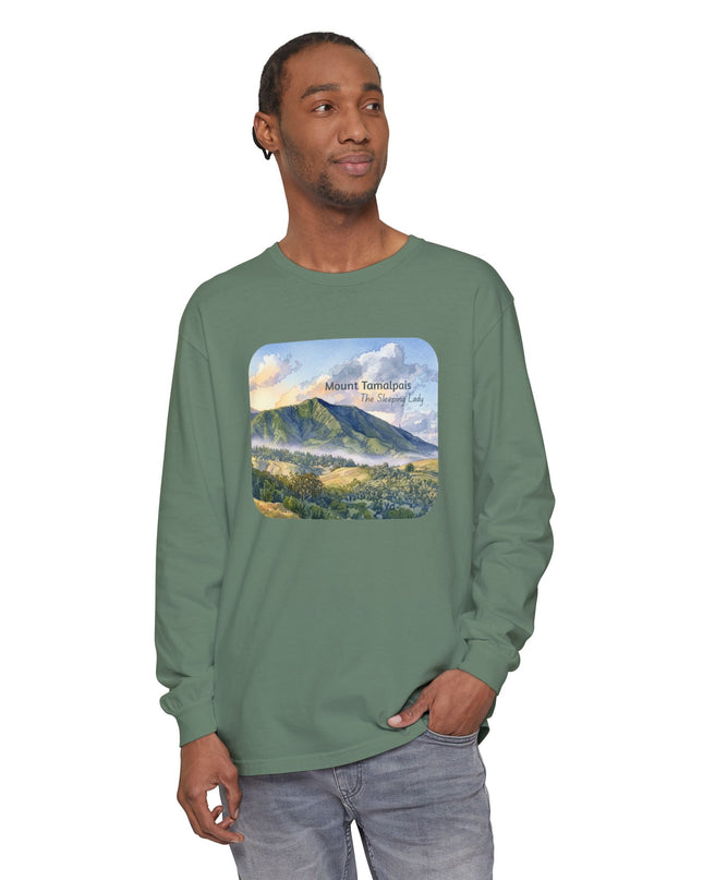 "Mount Tamalpais, the Sleeping Lady" Unisex Garment-dyed Long Sleeve T-Shirt