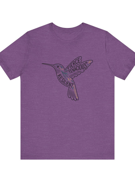 "Hummingbird with words in it" Unisex Jersey Short Sleeve Tee