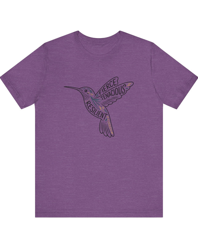 "Hummingbird with words in it" Unisex Jersey Short Sleeve Tee