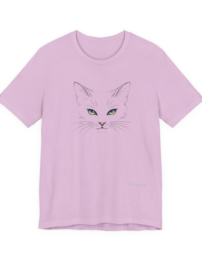 "Cat Face Sketch" Unisex Jersey Short Sleeve Tee