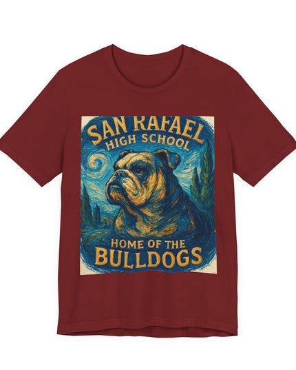 "San Rafael High School Home of the Bulldogs Vincent Van Gogh Style" Unisex Jersey Short Sleeve Tee