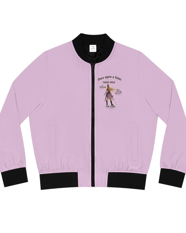"She Saved Herself" Women's Bomber Jacket (AOP)