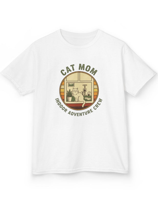"Cat Mom Indoor Adventure Crew" Kids Heavy Cotton Tee