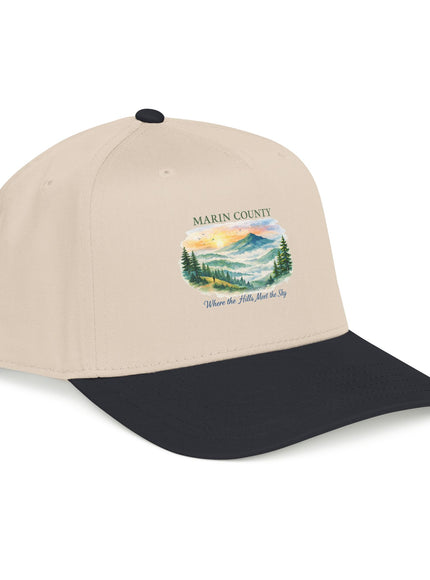 "Marin County, Where the Hills Meet the Sky" Mid Profile Baseball Cap
