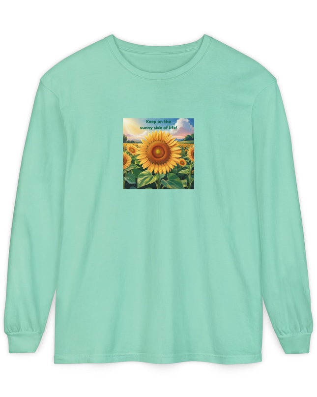 "Keep on the Sunny Side of Life" Unisex Garment-dyed Long Sleeve T-Shirt