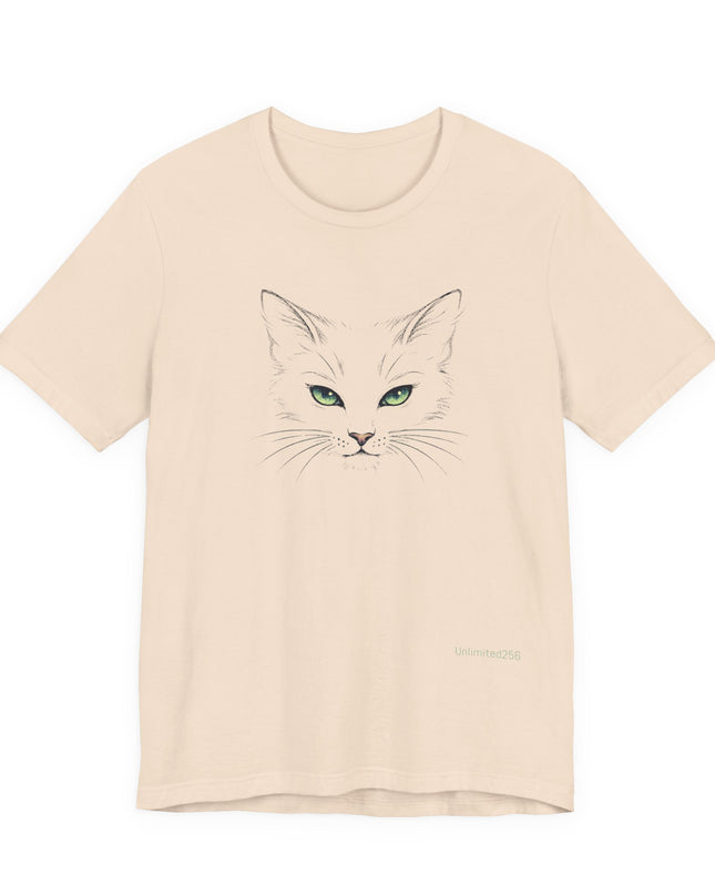 "Cat Face Sketch" Unisex Jersey Short Sleeve Tee