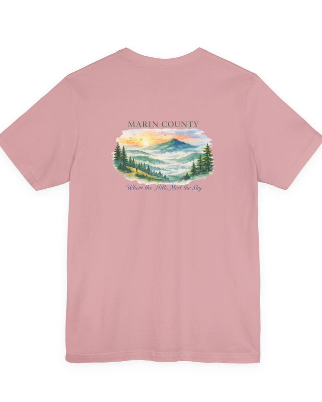 "Marin County, Where the Hills Meet the Sky" Unisex Jersey Short Sleeve Tee