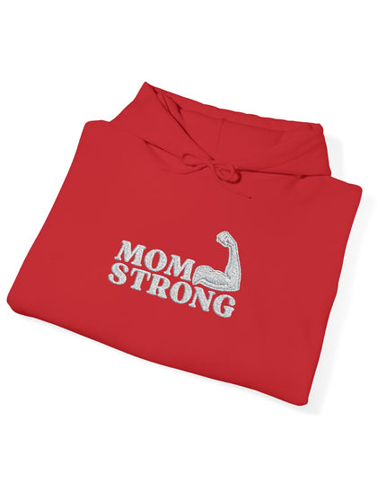 "Mom Strong (White embroidery)" Unisex Heavy Blend Hooded Sweatshirt