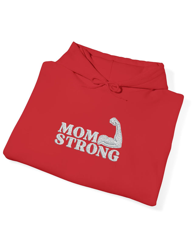 "Mom Strong (White embroidery)" Unisex Heavy Blend Hooded Sweatshirt