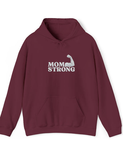 "Mom Strong (White embroidery)" Unisex Heavy Blend Hooded Sweatshirt