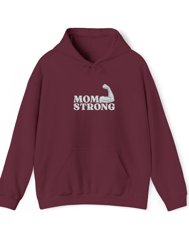 "Mom Strong (White embroidery)" Unisex Heavy Blend Hooded Sweatshirt