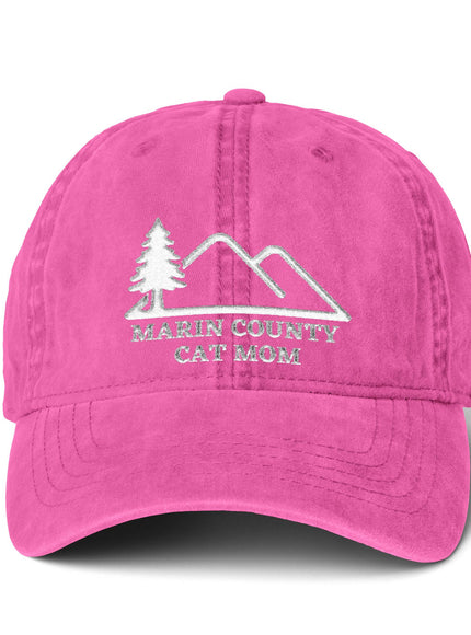 "Marin County Cat Mom" Women's Pigment-Dyed Cap with Fashion Undervisor (Embroidery)