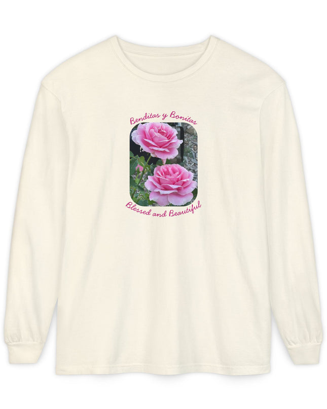 "Blessed and Beautiful" Unisex Garment-dyed Long Sleeve T-Shirt