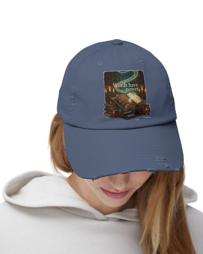 "Words Have Power" Unisex Distressed Cap