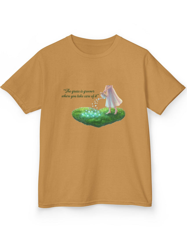 "The Grass is Greener Where You Take Care of It" Kids Heavy Cotton Tee