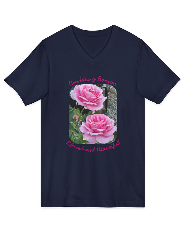 "Blessed and Beautiful" Ladies' V-Neck T-Shirt
