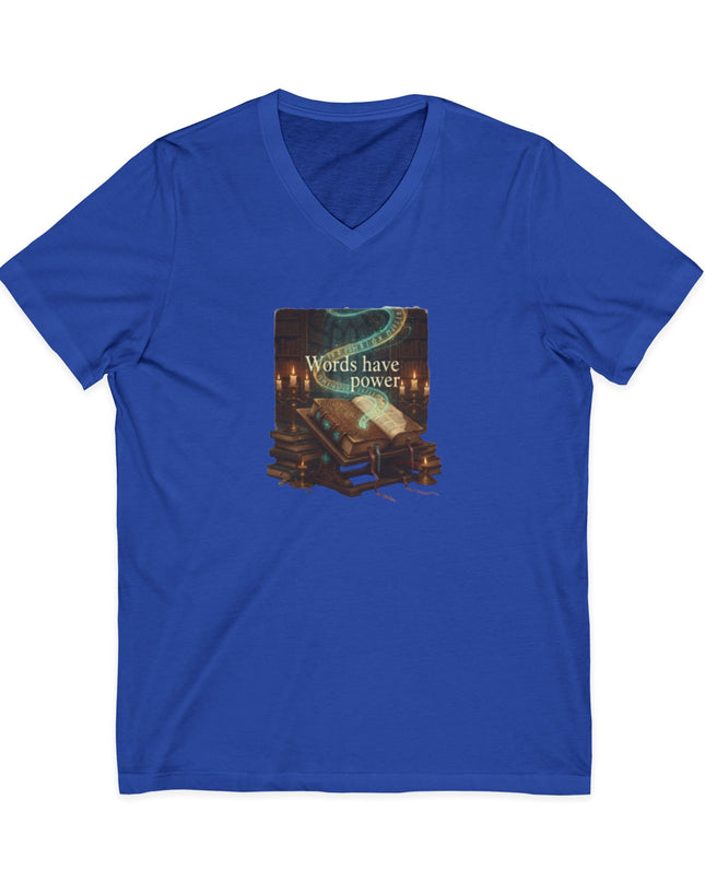 "Words Have Power" Unisex Jersey Short Sleeve V-Neck Tee