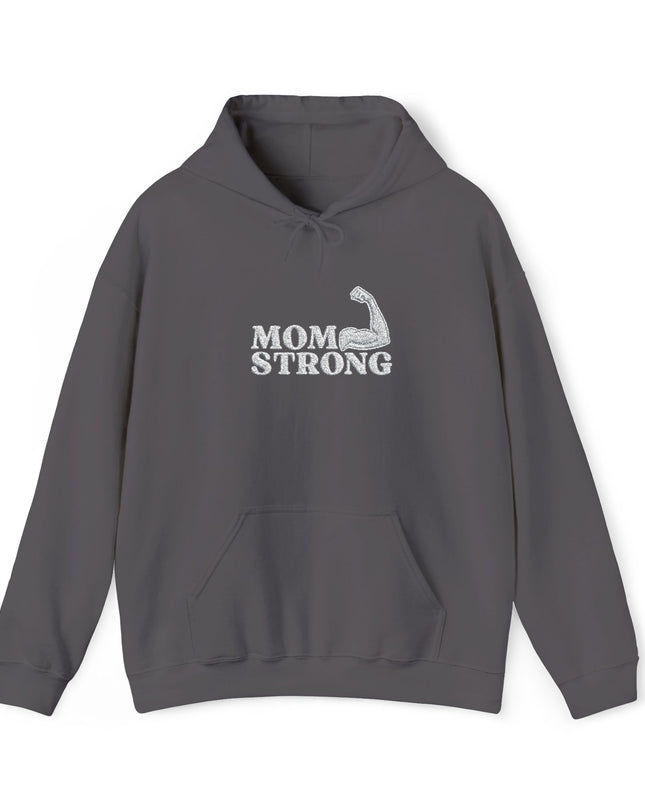 "Mom Strong (White embroidery)" Unisex Heavy Blend Hooded Sweatshirt